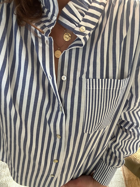 Blouse Justine rayée bleue