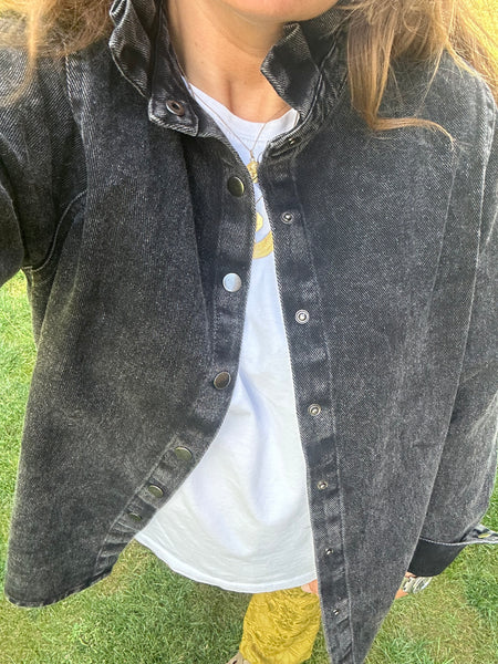 Sur-chemise June noire delavée