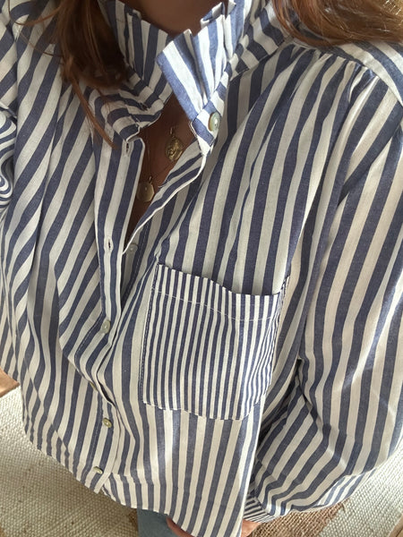 Blouse Justine rayée bleue