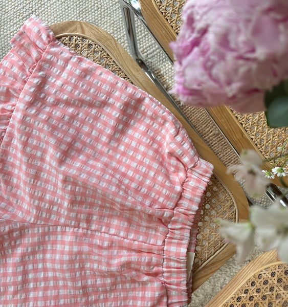 Short Vichy rose