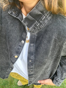 Sur-chemise June noire delavée