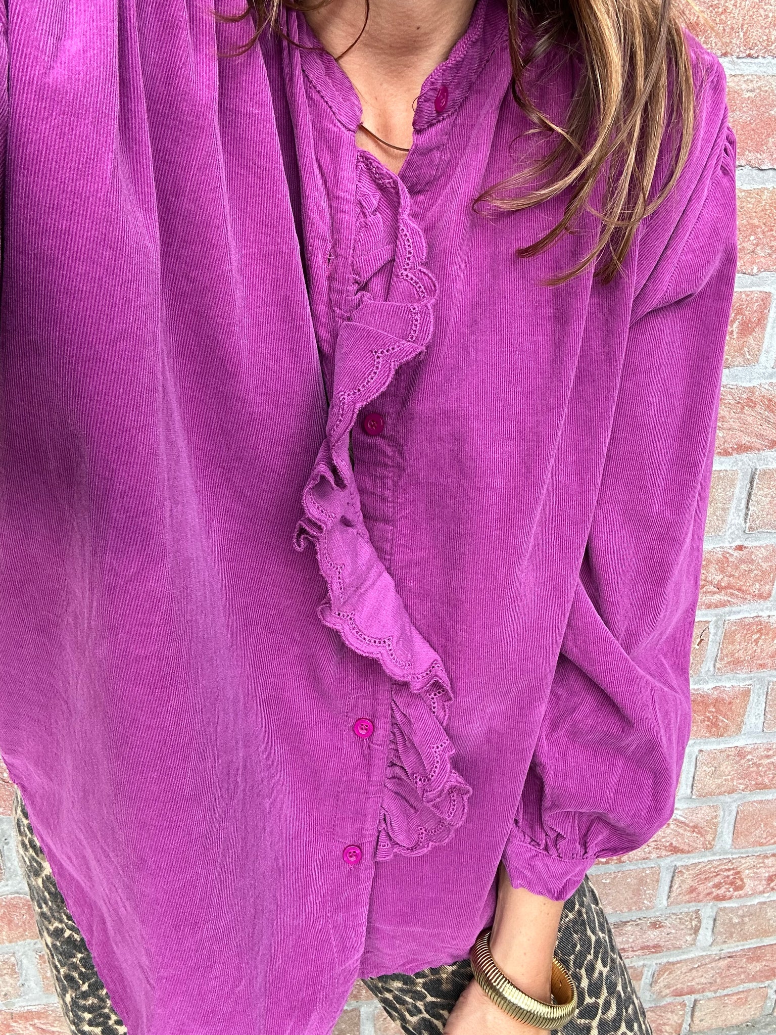 Blouse Paola velours violette