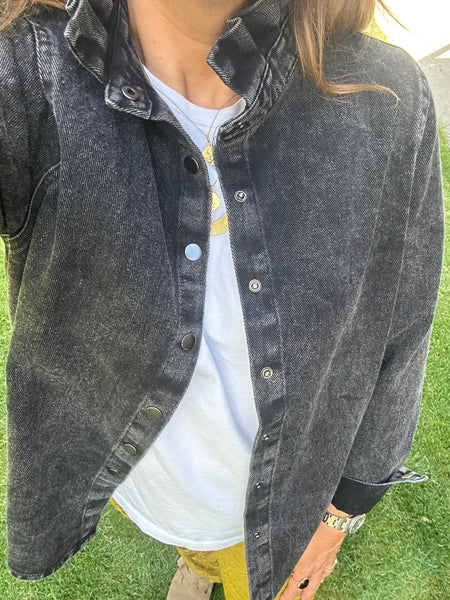 Sur-chemise June noire delavée