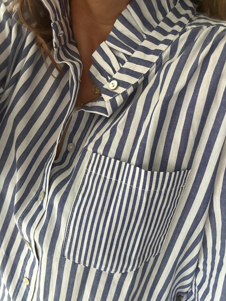 Blouse Justine rayée bleue