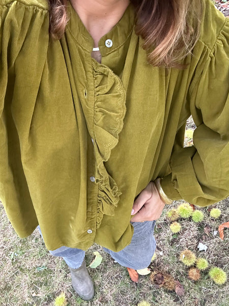 Blouse Paola velours olive