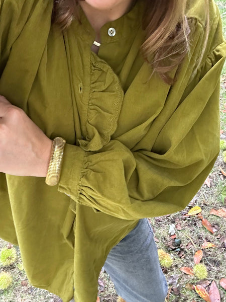 Blouse Paola velours olive