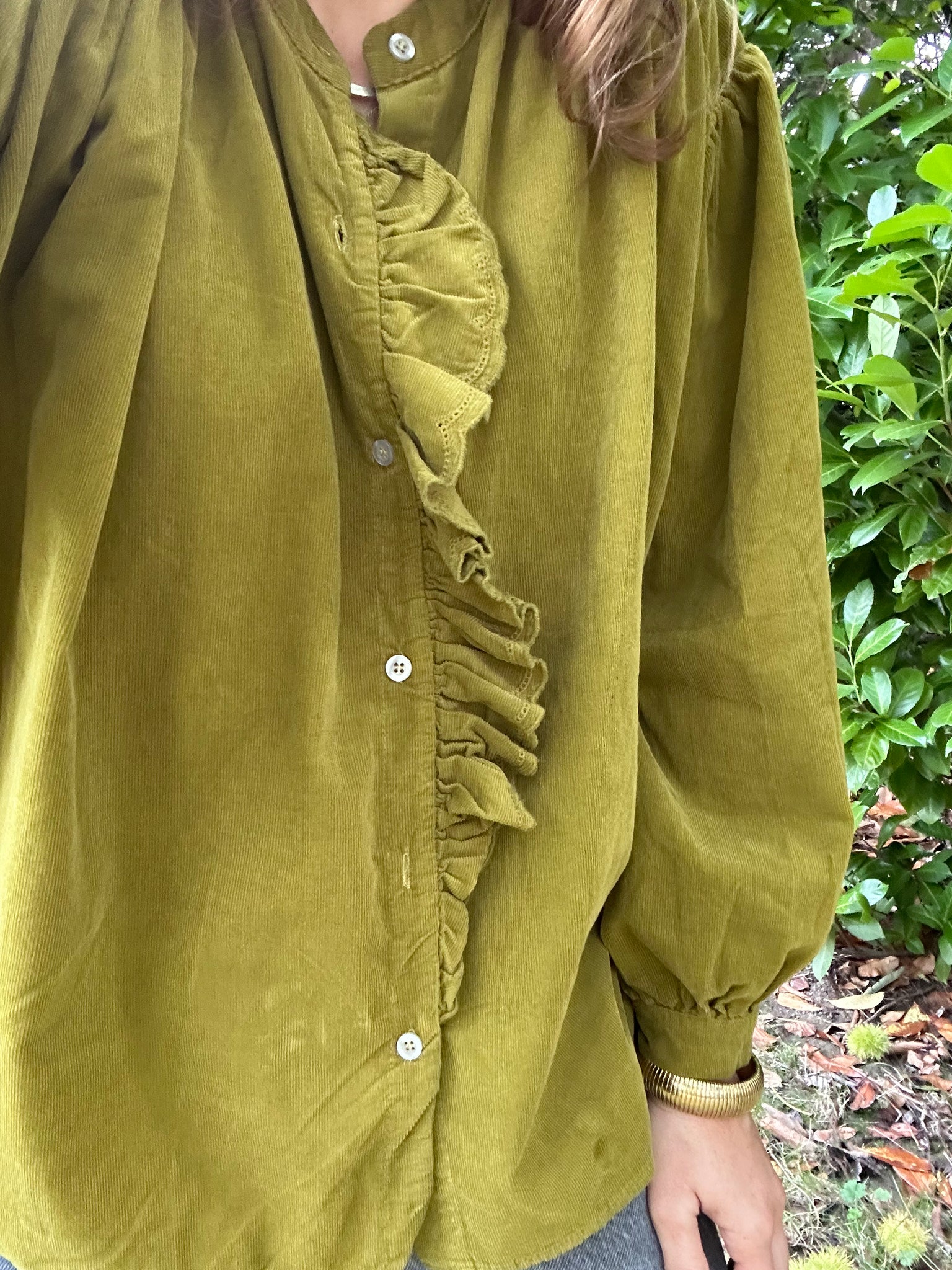 Blouse Paola velours olive