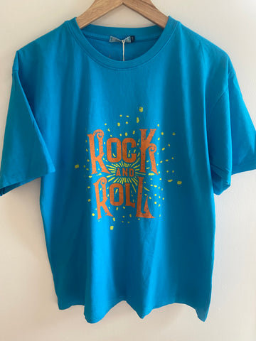 Tee-shirt Rock and Roll bleu